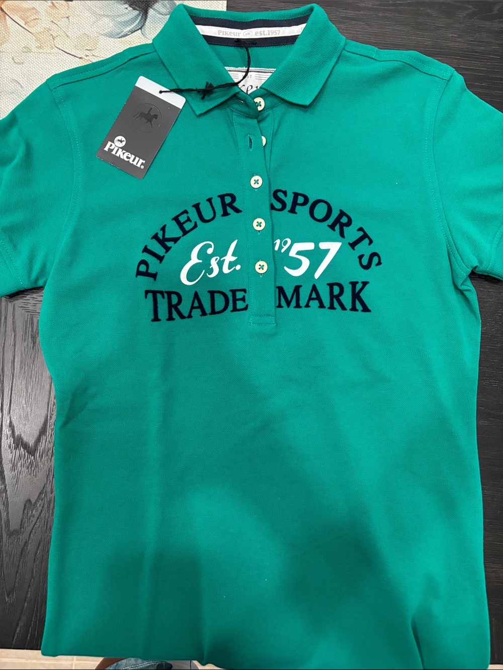 Pikeur Women's Green Polo Shirt with Embroidered Logo